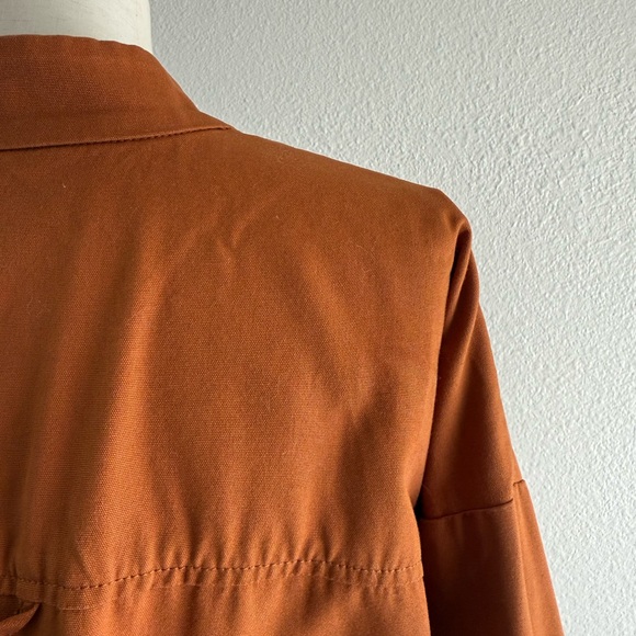 Eileen Fisher Rust Button-Front Utility Jacket - Picture 7 of 10